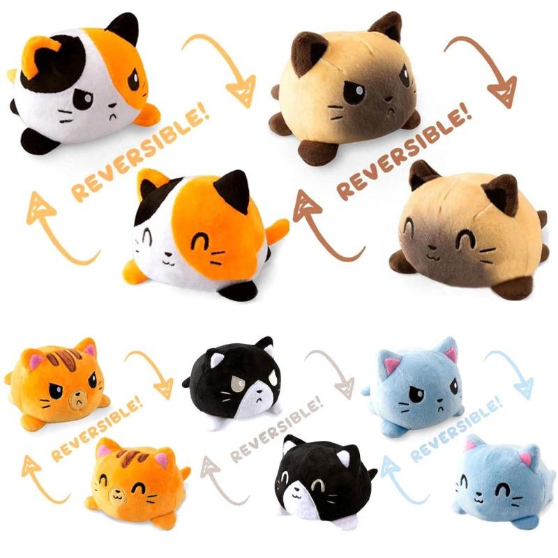 18Cm Reversible Plush Flip Toys Animal Cat Unicorn Panda Double-Sided Angry Reversible Happy Doll Shine Soft Cute Children Gifts