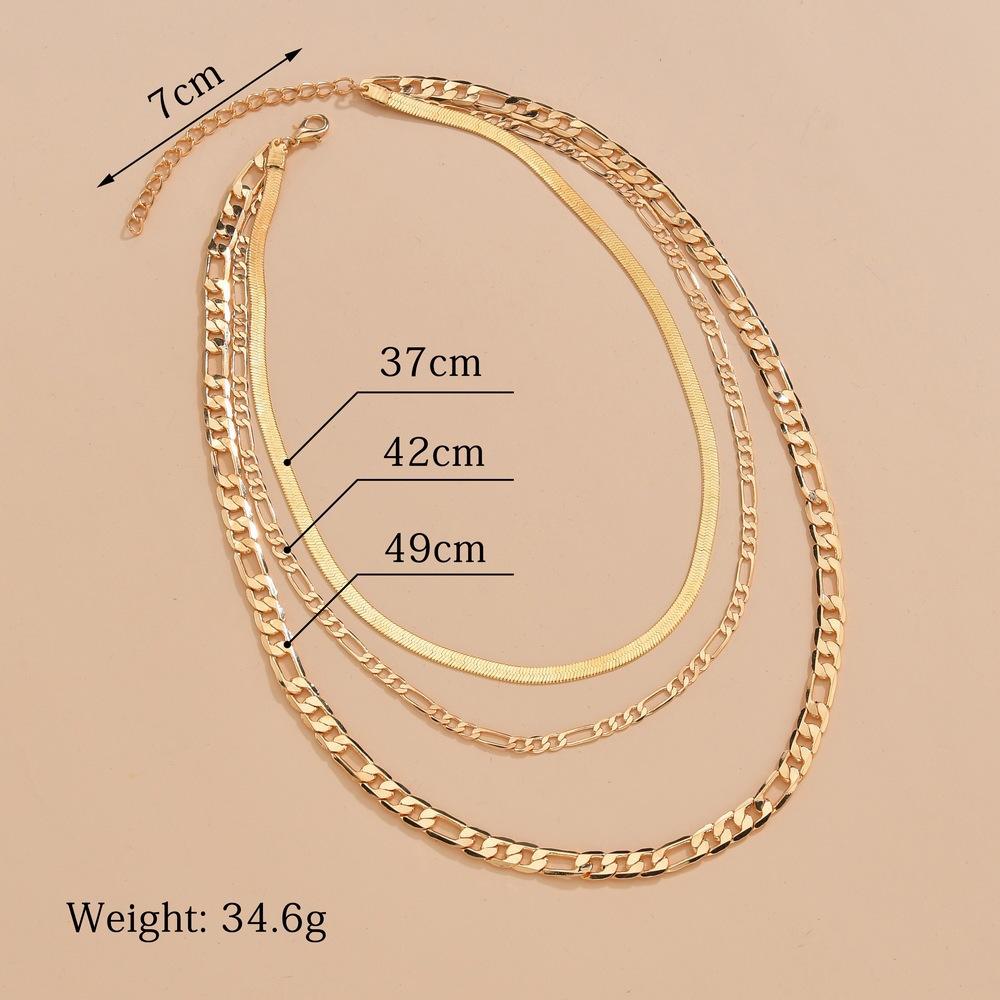 Popular personality retro simple multi-layer women's necklace combination supply