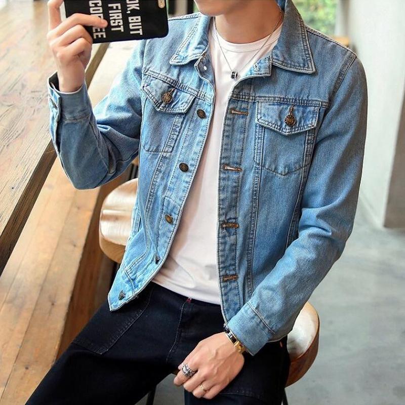 Denim Jackets Men Spring Autumn Fashion Streetwear Cotton Jeans Coats Male Casual Korean College Jean Jacket Jaqueta Masculina