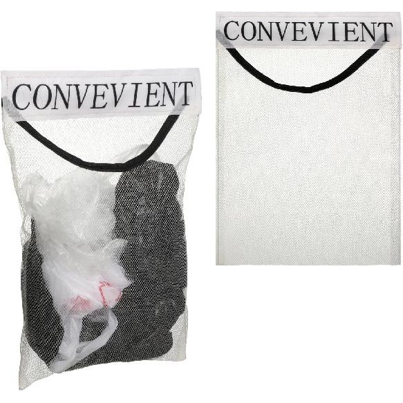 2 Pcs Sticky Wall Mount Mesh Plastic Bag Holder Net Bag Dispenser for Plastic Bags Grocery Bags Storage for Home and Kitchen