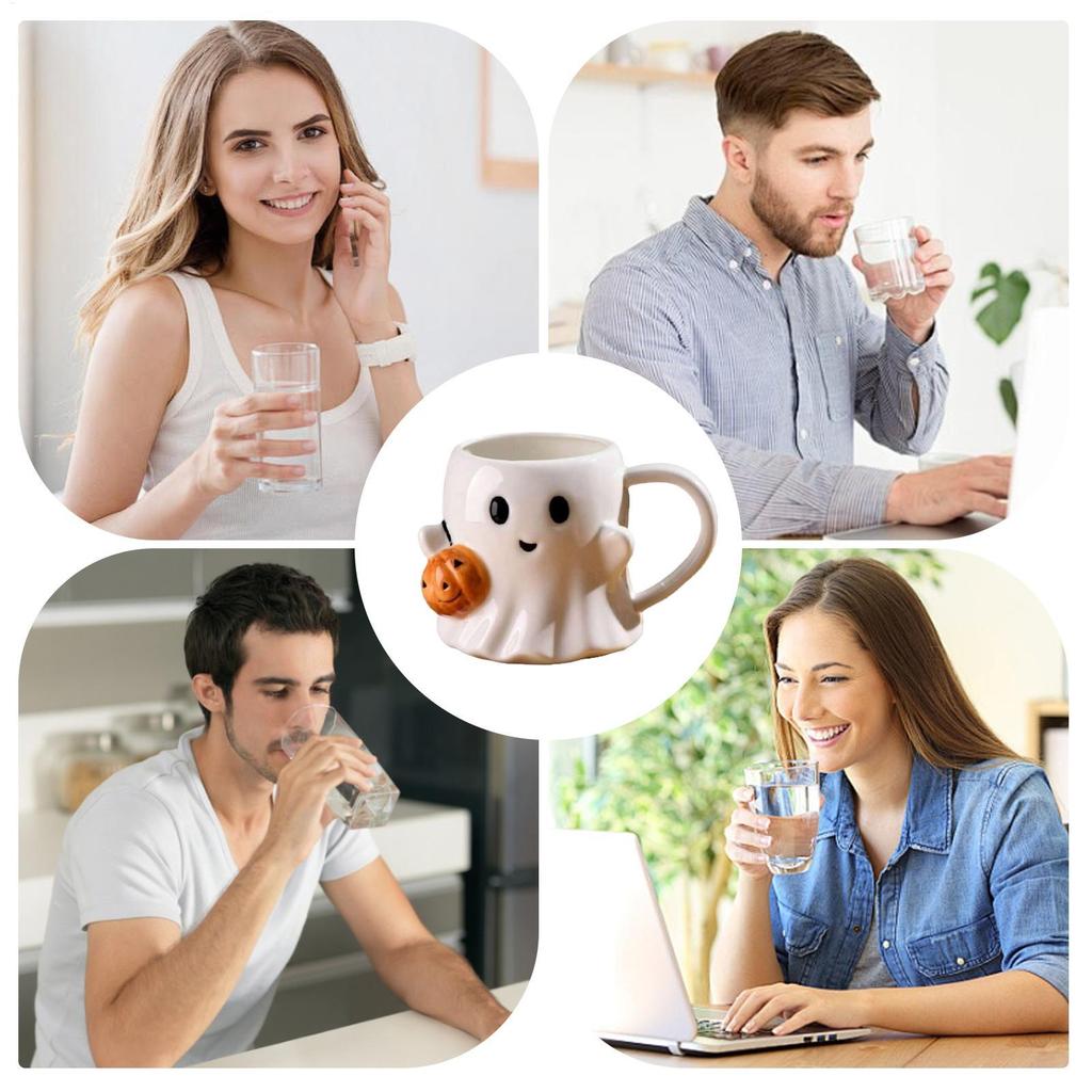 600ML Halloween Ghost Ceramic Mug – Funny Coffee Cup for Kids & Adults, Holiday Gift
