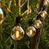 10 Feet Outdoor String Lights, G40 Spherical Led Garden Lights, 5 Edison Old-Fashioned Bulbs, Ip44 Grade Waterproof, Weather-Resistant Material