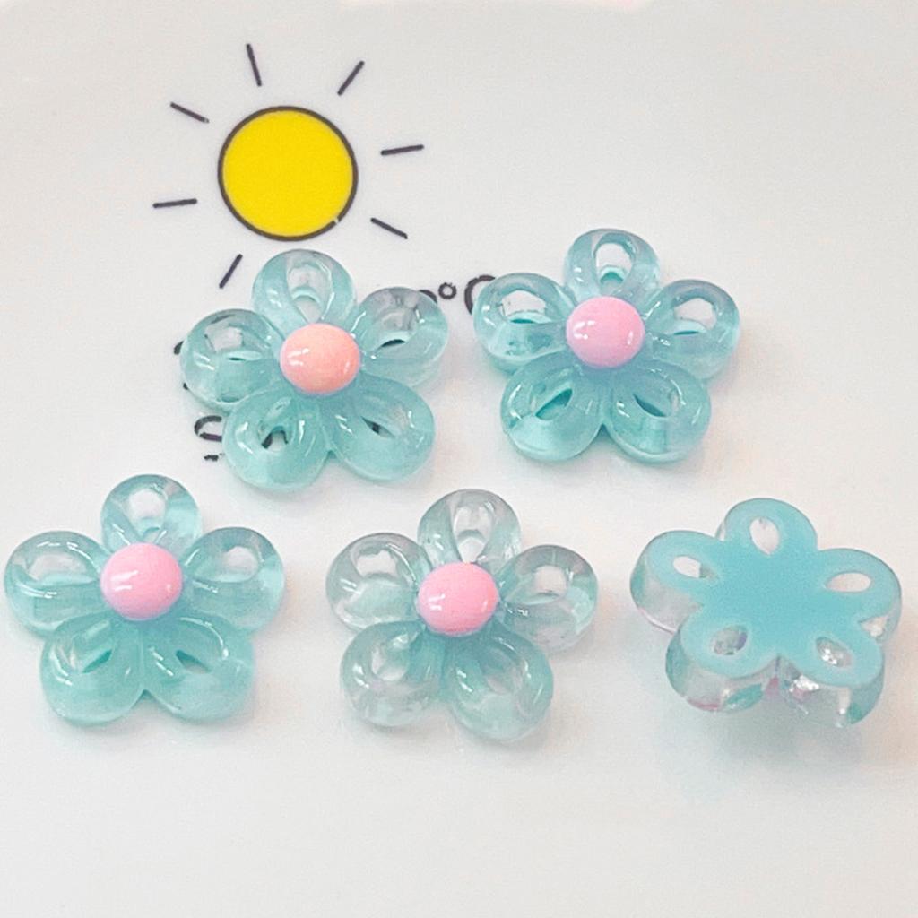 Bunte Hohlblumen-Anhänger Halskette Armband Schmuckherstellung Handgemachte Bastelartikel DIY-Zubehör 23x23mm 5 Farben