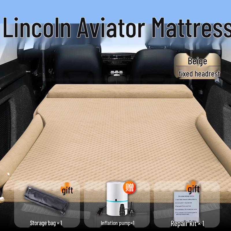 Lincoln Adventure Inflatable Car Bed: Trunk & Rear Seat Sleeping Pad for Car Mattress