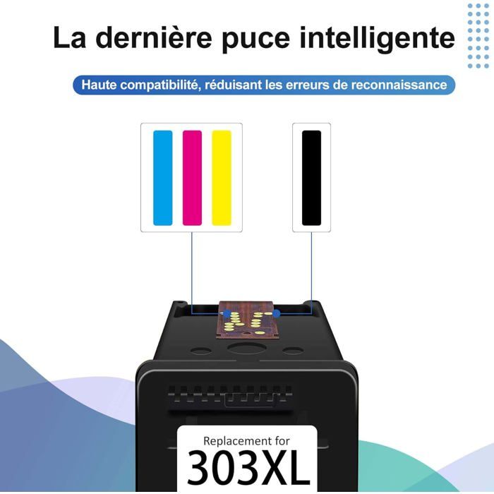 Ink Cartridges - 303 XL Black and Color - Compatible HP Envy Photo - Pack of 2 - Smart Chip