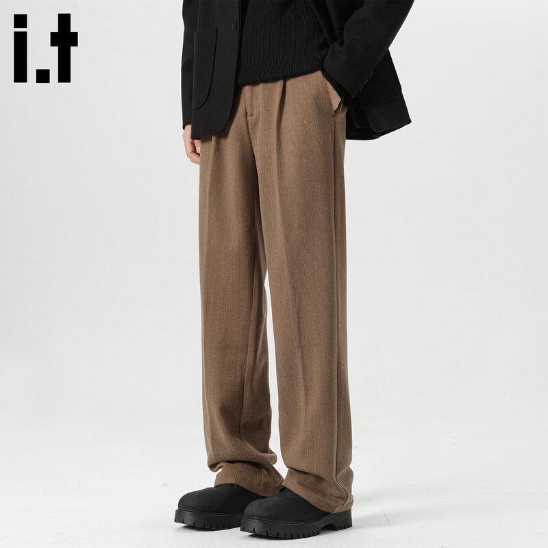 CHOCOOLATEit Men's Loose Straight-Leg Casual Trousers