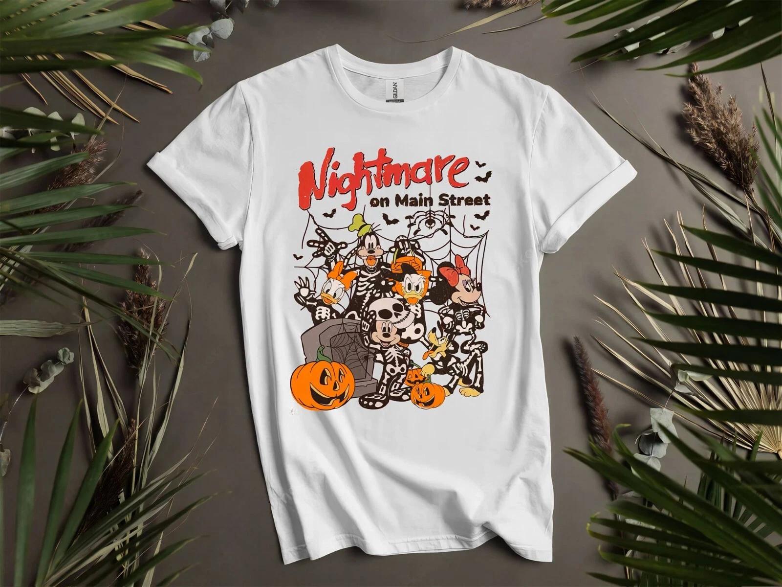 Vintage Mickey & Friends Skeleton T-shirt T shirt Men Women Unisex Tshirt K870 L
