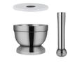 Stainless Steel Mortar And Pestle Set Silver Garlic Grinder Bowl  Spice Preparation