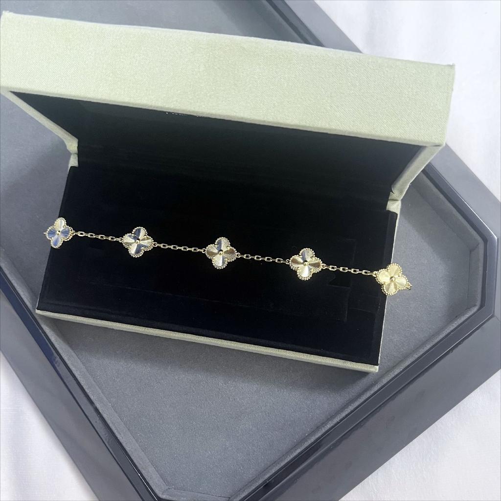 Bracelet Trèfle à Quatre Feuilles Version Haute Bracelet Cinq Fleurs Féminin Haut de Gamme Nouveau Bracelet