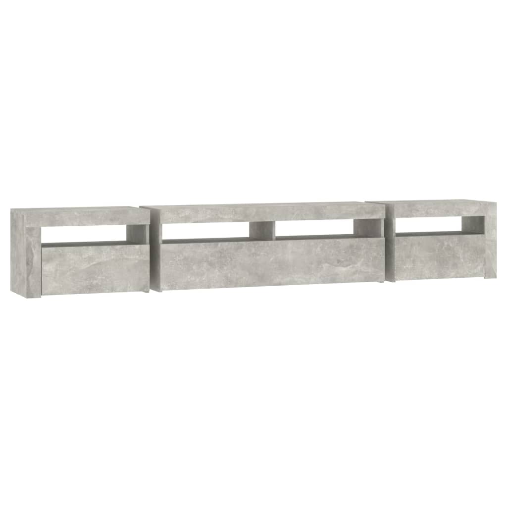 Vidaxl Szafka Pod Tv Z Oświetleniem Led, Szarość Betonu, 240X35X40 Cm