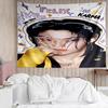 1PC K-pop Stars And Cute Bears K-pop music group Tapestry Accessories for Bedroom,Livingroom, dormitory Room Wall Decor Fan Birthday Gifts