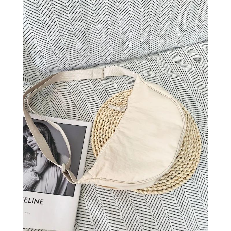 

Casual Nyl Hobos Shoulder Bags for Women Lightweight Portable Ladies Crossbody Bag Simple Solid Color Female Handbags Purse