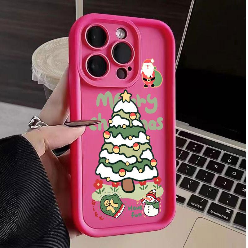 Christmas Tree Printed Phone Case For iPhone 16 15 14 13 12 11 Pro Max X XR XS Max SE2 8 7Plus ShockProof Silicone Back Cover