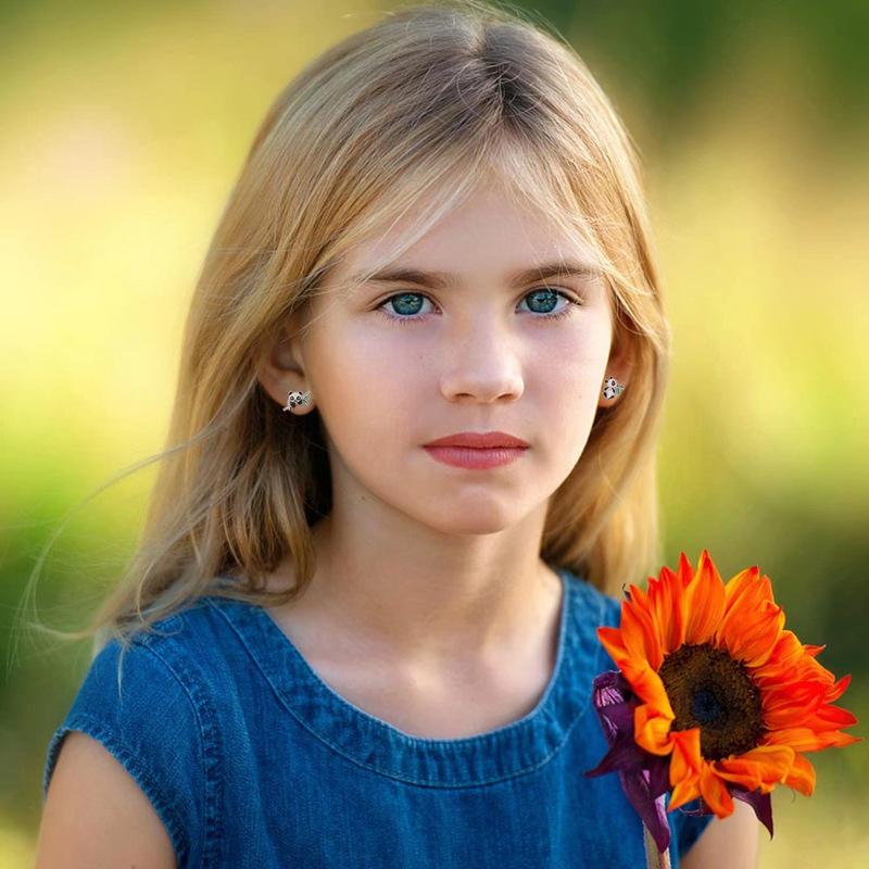 Original Bamboo Panda Earrings Mori Bamboo Versatile Small Earrings Student Cute Earrings Women's