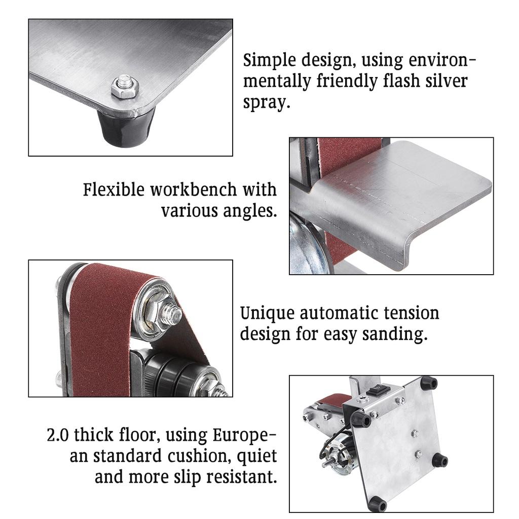 350W 9000RPM Mini Electric Belt Sander Machine Adjustable Speed Grinding Polishing Machine Multifunctional Iron Angle Grinder