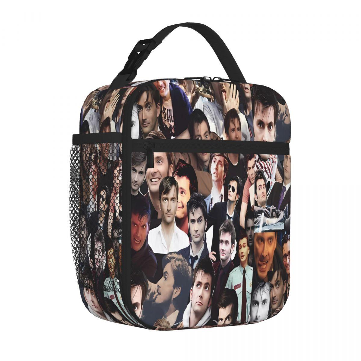 Bestselling David Tennant Collage Floral Outdoor Lunch Bag Business Trip Insulated Lunch Bag One Size