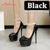 Aphixta Pearl Chain Party Disco Dance Pumps Women 5.5cm Platform Belt Pimp Buckle 16cm Super High Thin Heels Shoes Big Size 50