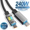 240W Fast Charge PD Type C Liquid Silicone Cable 1.4M Usb Cable Usb C To C Charger Cable for iPhone17 Samsung Xiaomi Huawei