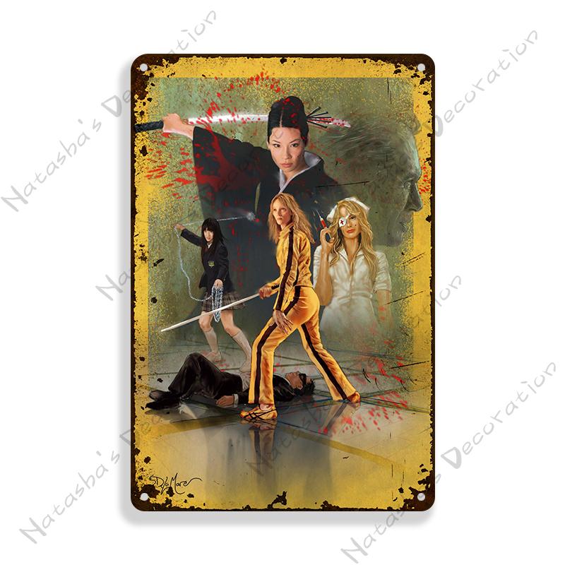 Kill Bill Classic Movie Bar Metal Poster Retro Poster Rusty Metal Plate Industrial Decor Metal Plaque Cafe Home Wall Plate