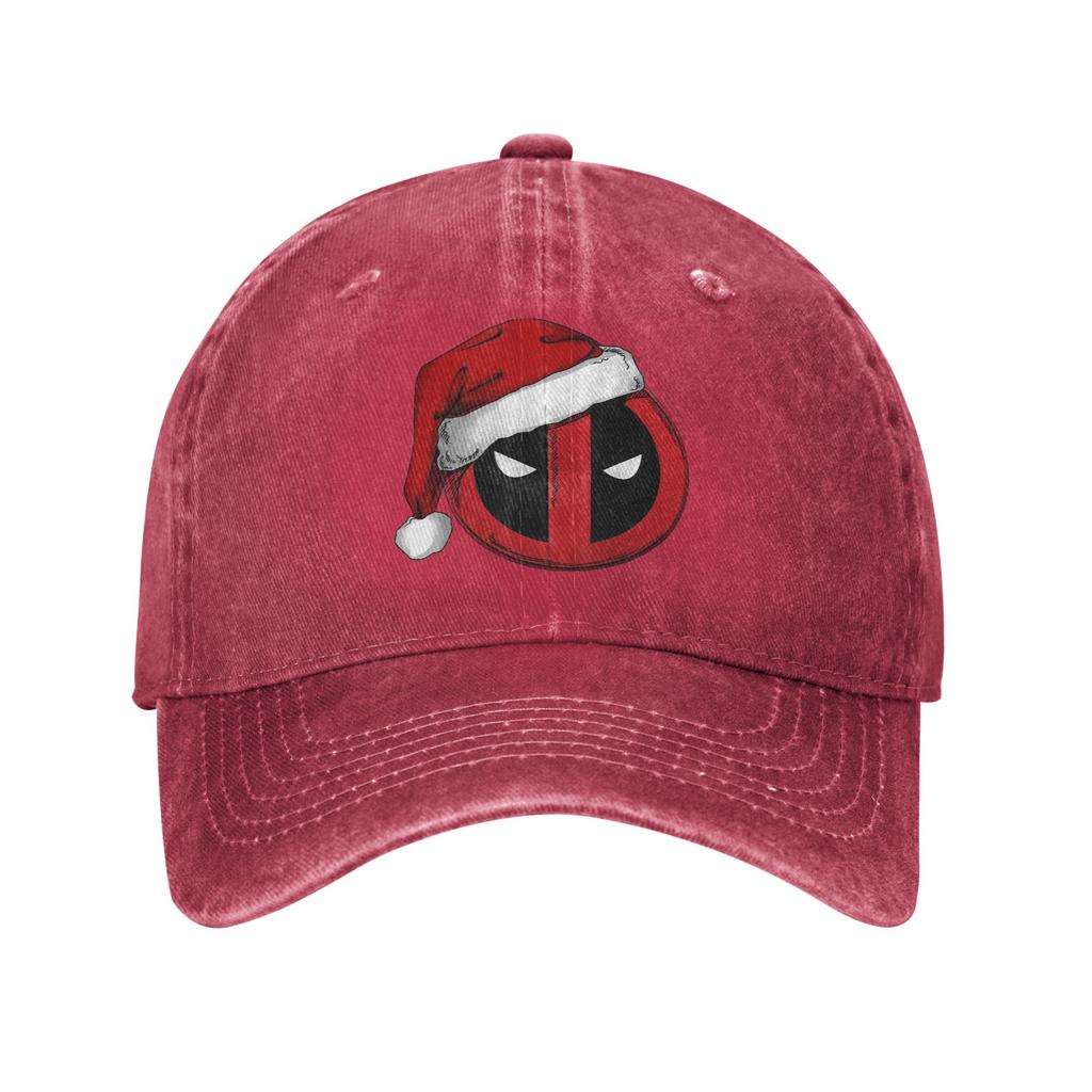 Deadpool Icon Santa Hat Christmas Unisex Women Baseball Cap Distressed Denim Washed Hats Cap Outdoor Adjustable Snapback Hat