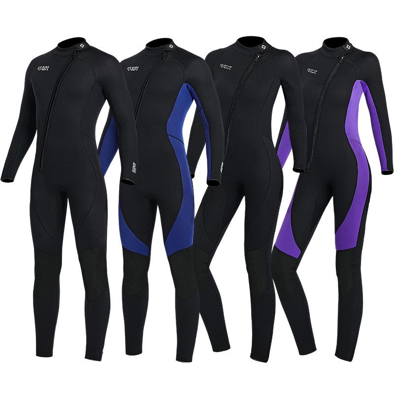 European & American 3MM Wetsuit: Unisex Long Sleeve Snorkeling & Surfing Suit for Cold-Proof Winter Swimming