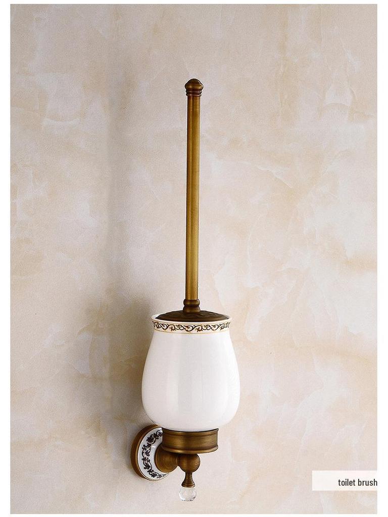 Antique Brass Bathroom Towel Rack & Accessories Set