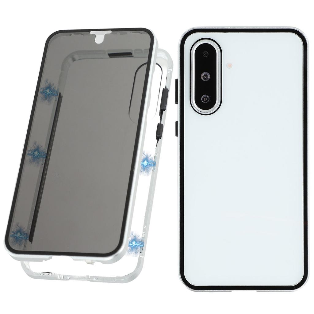 For Samsung Galaxy A56 5G Case with Anti-Spy Screen Protector Tempered Glass Metal Phone Cover Magnetic Clasp