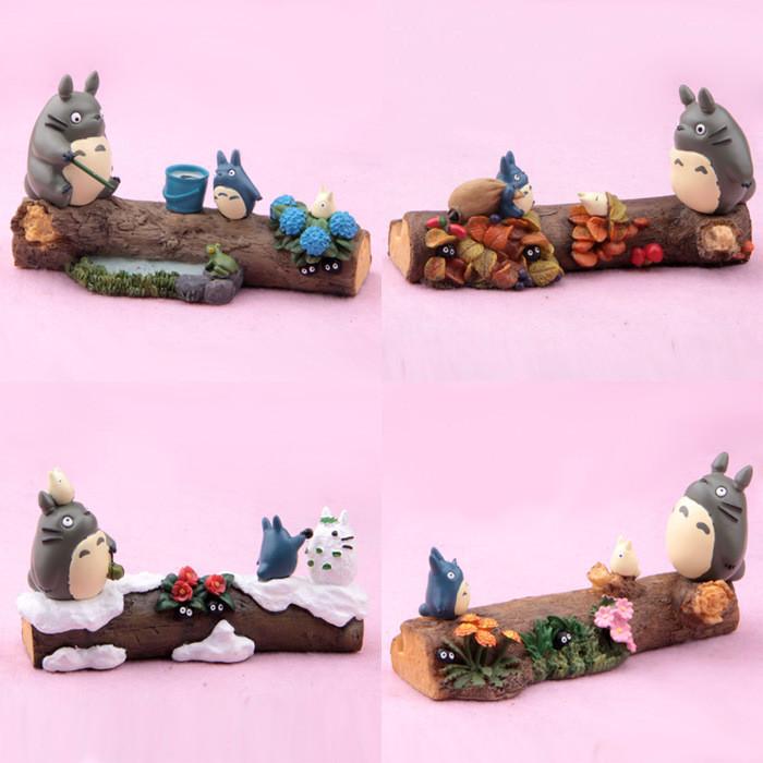 Totoro Four Seasons Scene Model Resin Figurine Creative Desk Ornament For Gifts