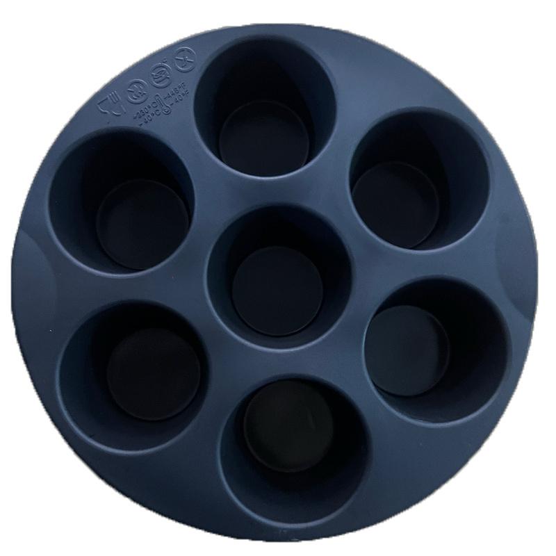 Silicone Egg Bite Molds for Air Fryer - 7-Cavity Non-Stick Muffin Pan for Cupcakes/Quiches/Tarts - Dishwasher Safe