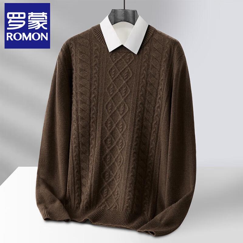 

Мужской пуловер жаккардовой вязки Luomeng из 100% чистой шерсти 4XL