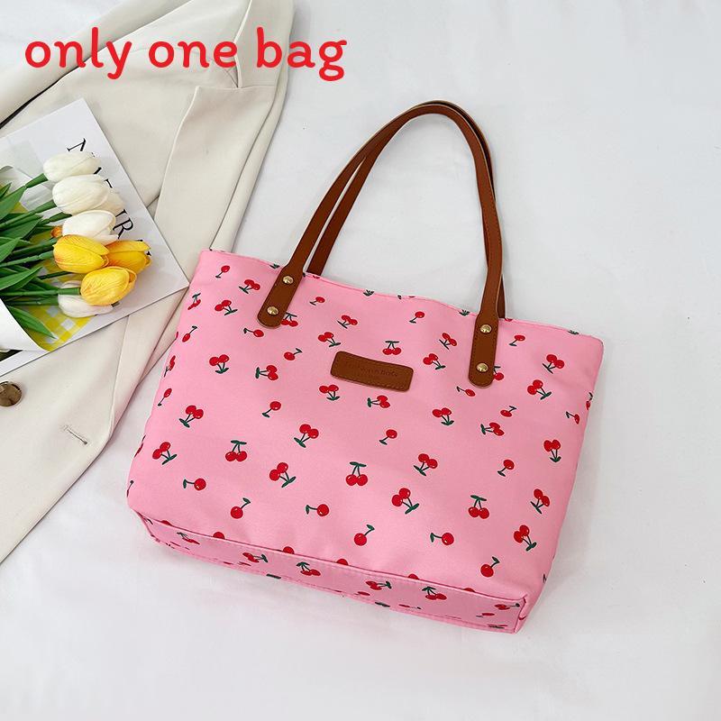 Nylon Tote Bag For Women With Print And Zipper Closure For Daily Commuting