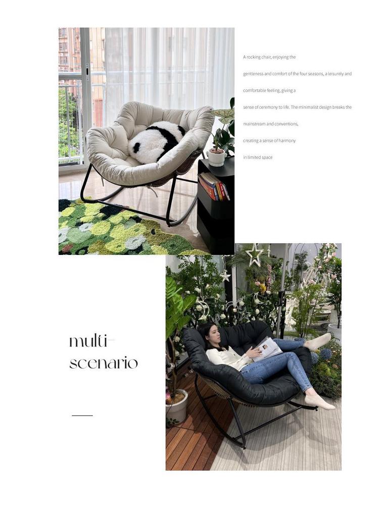 Bird's Nest Recliner: Rocking Leisure Chair and Lazy Sofa for Balcony or Home Use.