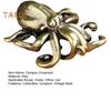 Octopus Ornament Tabletop Retro Alloy Octopus Squid Figurine Solid Metal Collectible Octopus Statue for Home Office Car Decor