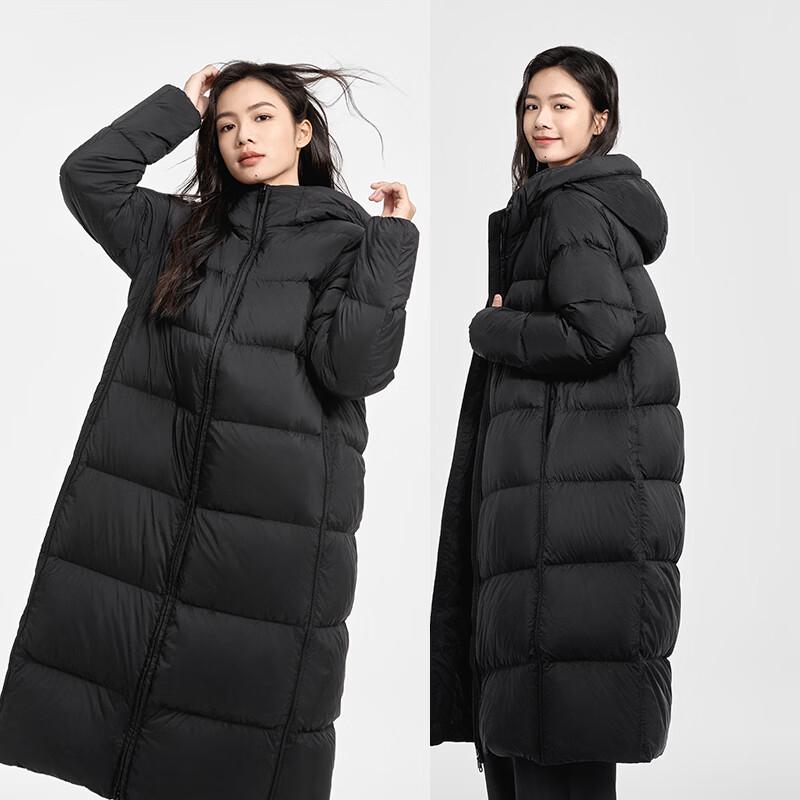 Qianrengang Women's Long Hooded Puffy Down Jacket