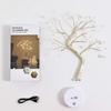 Plastic Bonsai Trees Lamp, Diy Artificial Tree Lamp With 36 Pearls Led,Touch Switch, Or Battery For Christmas Desktop Indoor Decoration