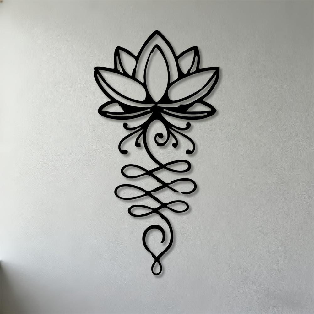 

1pc 2D Flat Lotus Flower Metal Wall Art Sculpture Modern Decor for Living Room Bedroom Office Home 25cm-9.84inch