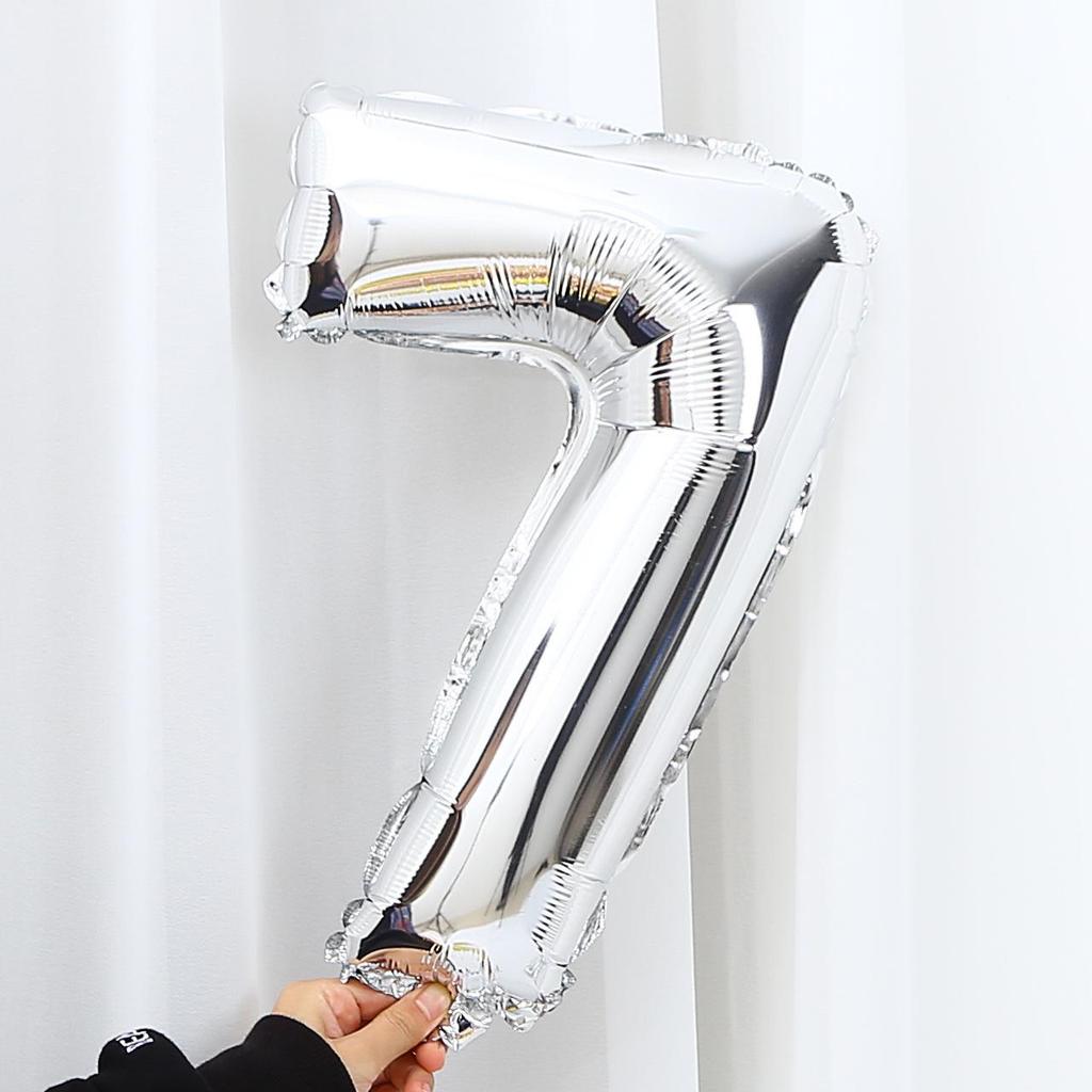 Silver & Gold 16-inch Number Balloons (0-9) - Popular Wedding Decoration & Street Vendor Item