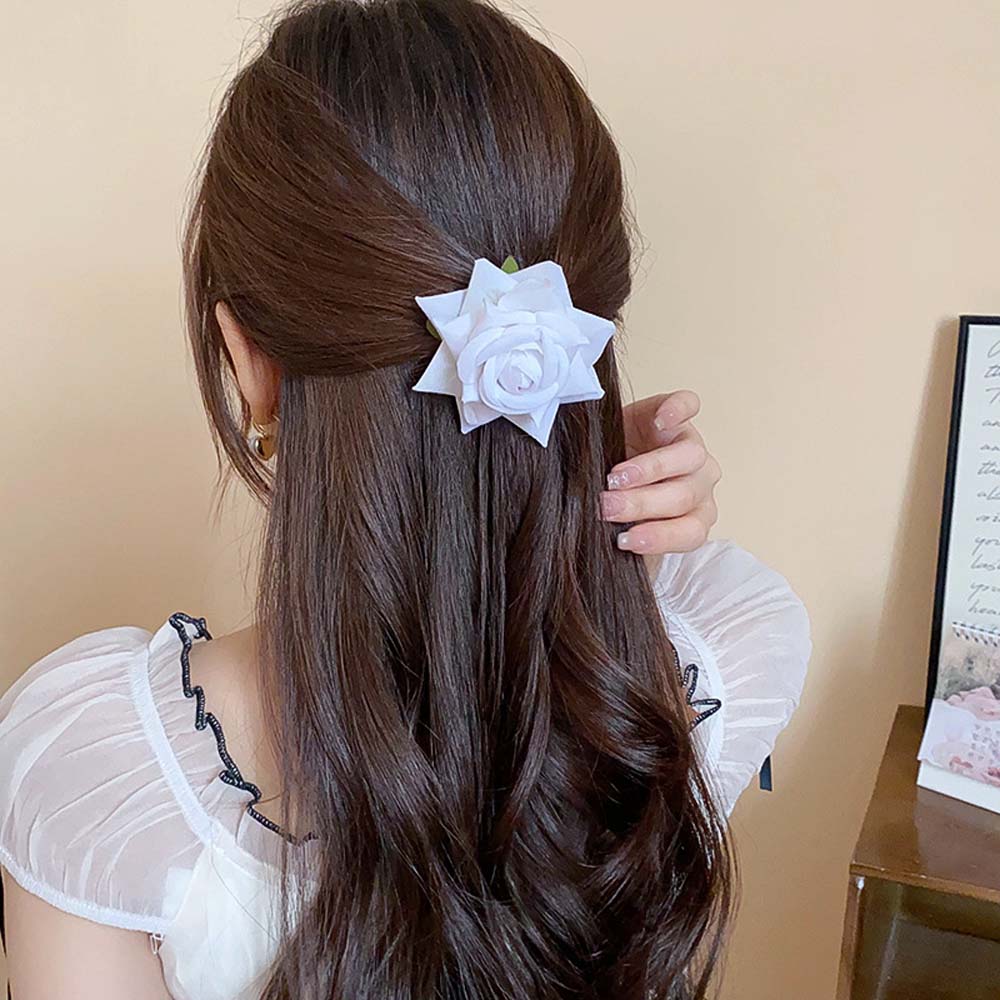 Bohemian Style Rose Flower Hairpin Cloth Girl Rose Hair Clip Sweet Flower Hair Clip Girls/Female