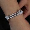 17cm 19cm 23cm 25cm 10mm Width Cuban Chain butterfly Charm Bracelet Anklet for Women Jewelry
