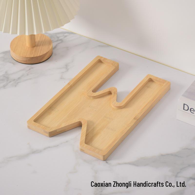 Bamboo Wood Letter Tray for Parties and Celebrations: Dessert, Deli, Fruit, or Dinner Plate