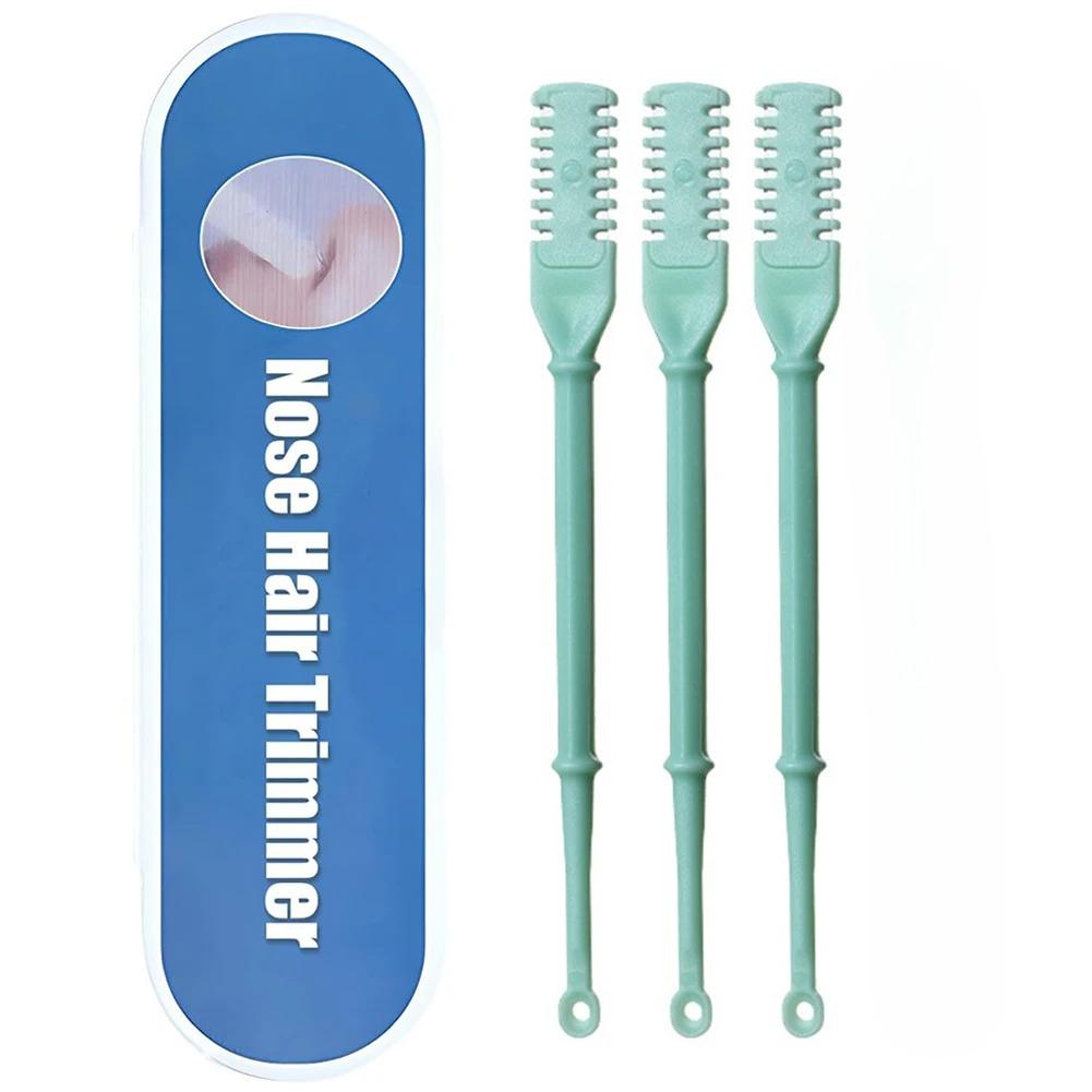 3pcs Double Nose Hair Scissors Nose Hair Trimmer Manual Nose Hair Removal Tool Double-sided Blade Hair Removal Accessories