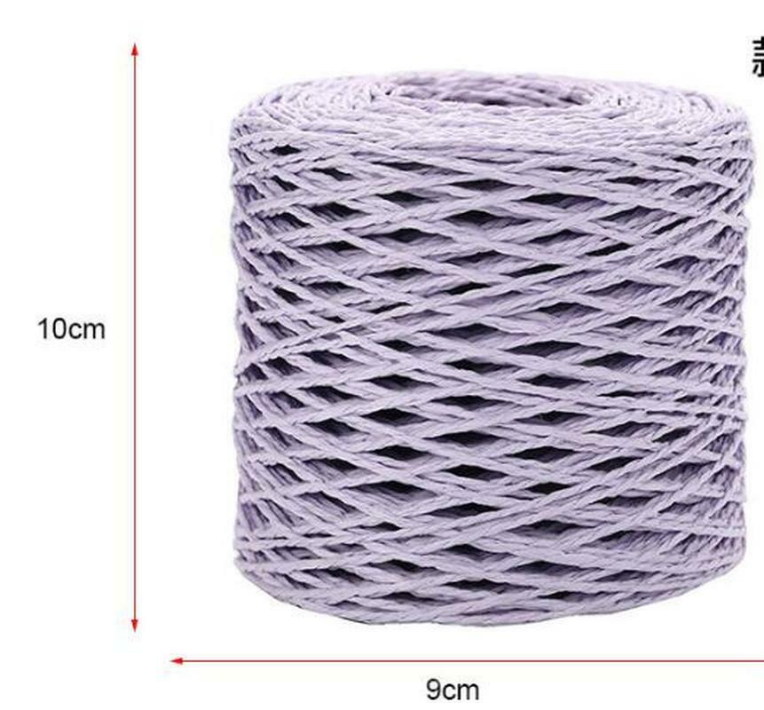 200 Meter Natural Raffia Straw Yarn For Hand Knit Crochet Summer Straw Hat Handbag Cushion Baskets Knitting 2mm Colorful Threads