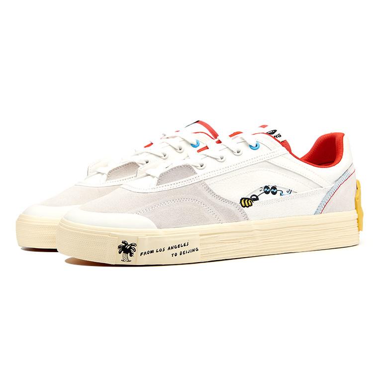 New LiNing Steven Harrington X Ollie Skate Shoes 'White Grey Red' Women's AETR004-1