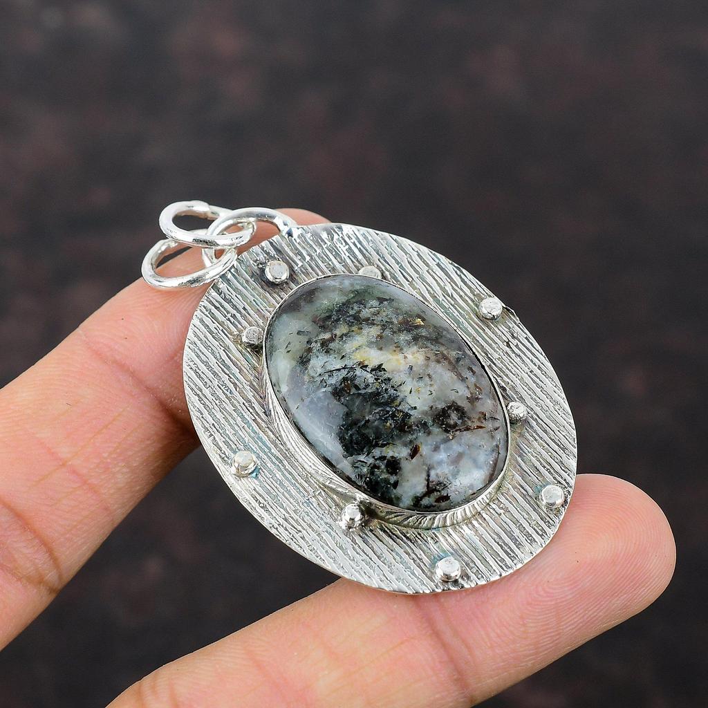 Astrophyllit-Anhänger, handgefertigter Schmuck, 925er Sterlingsilber-Anhänger, hochwertiger Edelstein-Schmuck, Designer-Anhänger, Verlobungsgeschenk für Braut