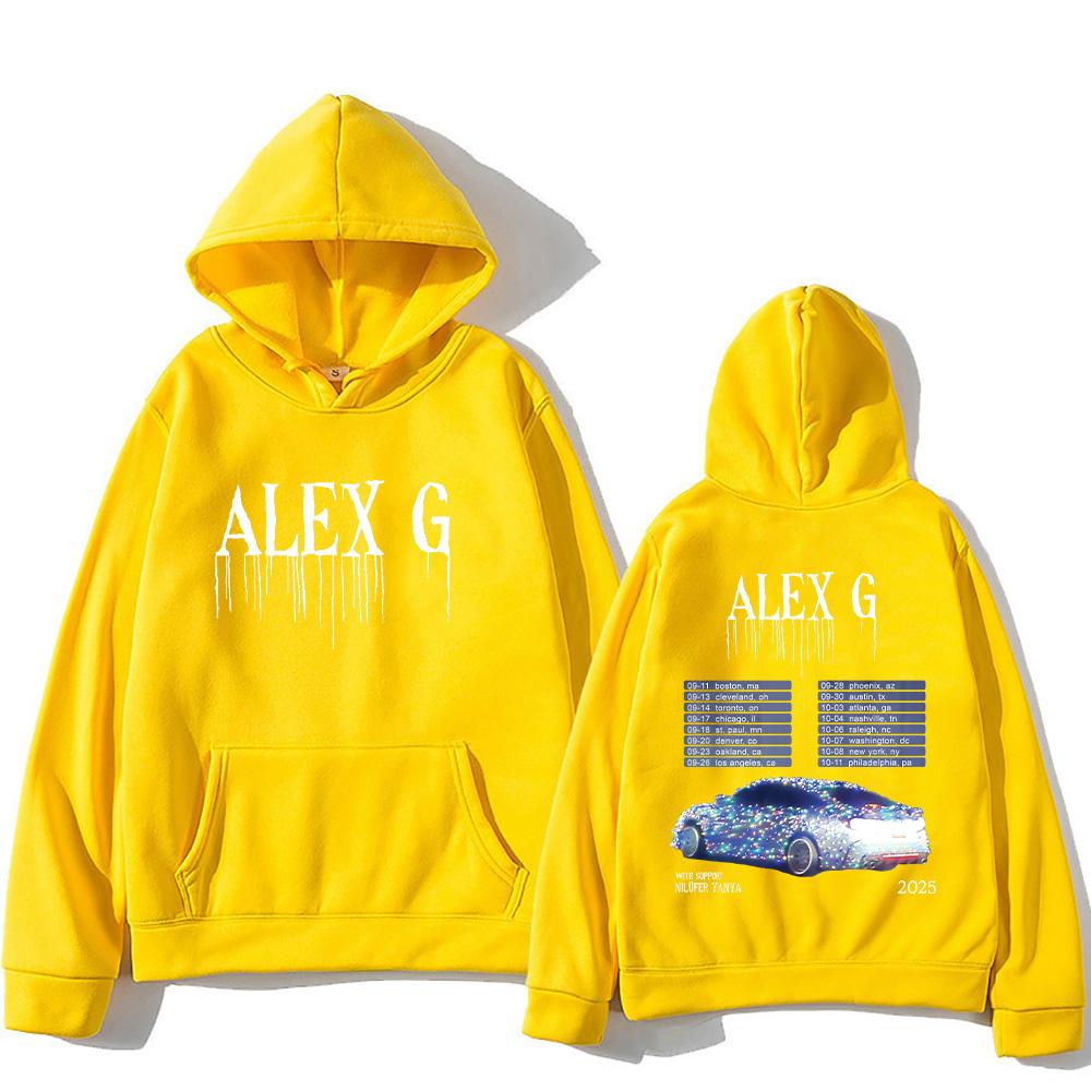 Alex G Artist Hoodies Alex G Tour Fashion Sweatshirts for Women Men Casual Fleece Clothing Two Sides Graphic Hoody Y2K