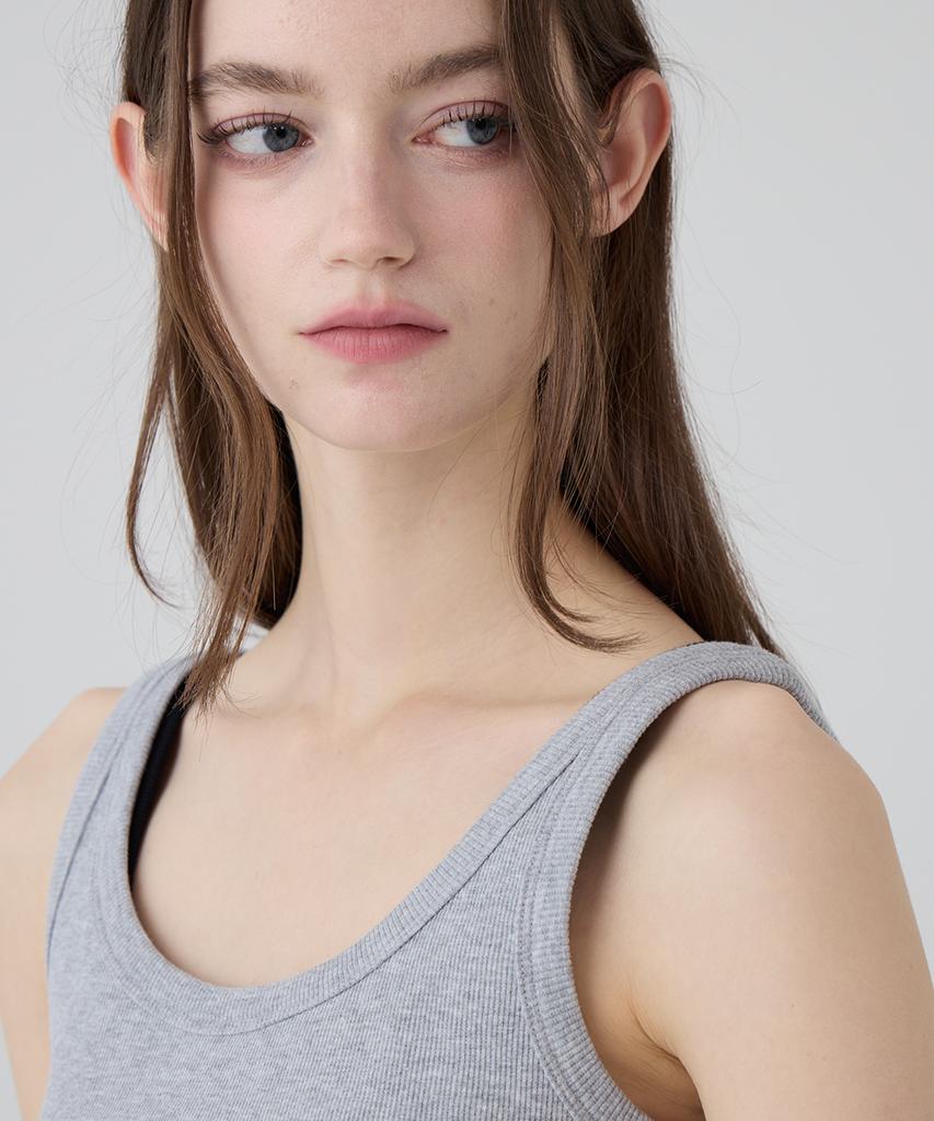 DANGLEDROP Dgdp Square Logo Sleeveless T-Shirt_Melange Gray