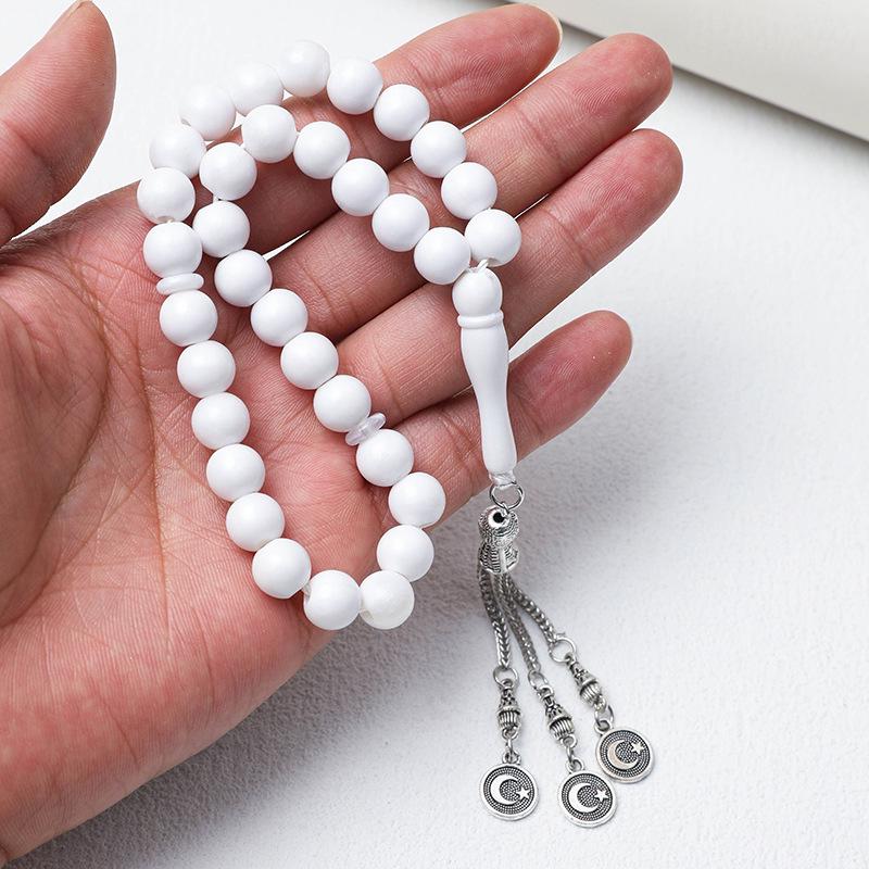 Unisex 33-Bead 10mm Tasbih: Middle Eastern Muslim Prayer Beads