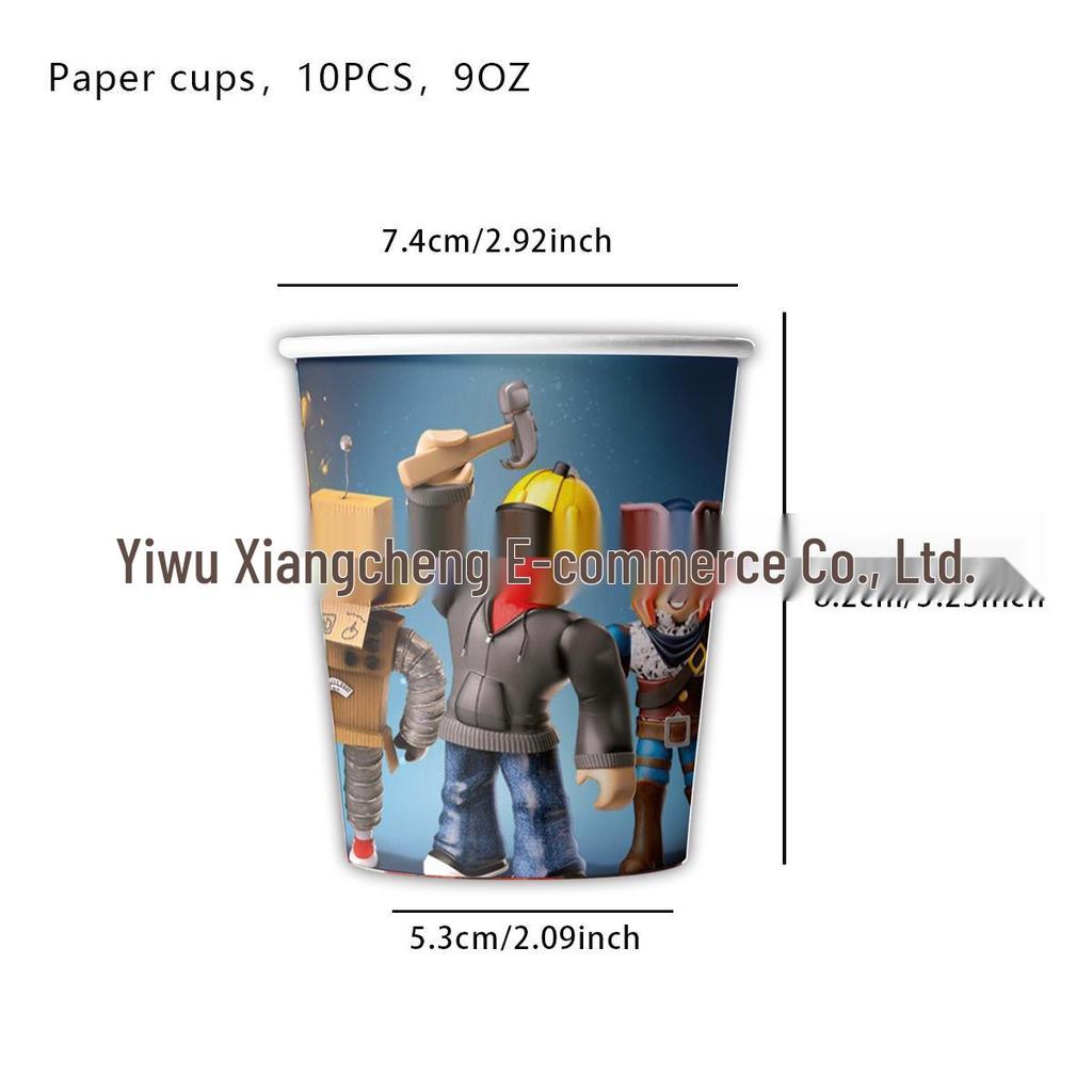 Roblox Party Supplies: Virtual World Game Decorations - Plates, Cups, Hats, Napkins, Banner