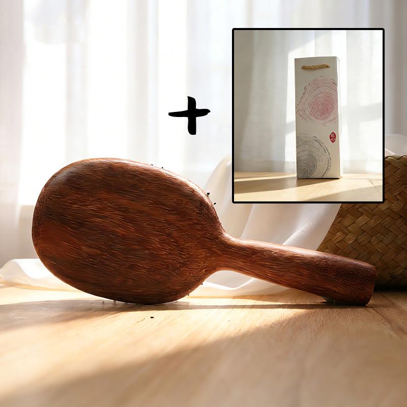 Golden Sandalwood Natural Bristle Hair & Scalp Massage Cushion Comb for Women