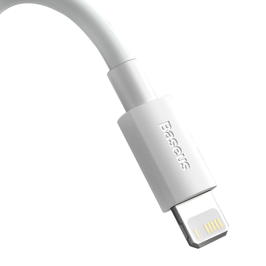 Kabel Usb Do Lightning Baseus Simple Wisdom, 2.4A, 1.5M (Biały) 2Szt.